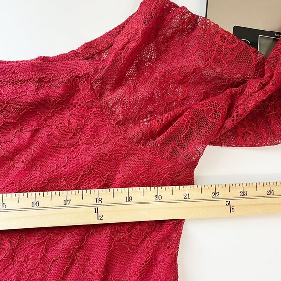 Torrid Red Lace Off the Shoulder Peplum Top Bell Sleeve - Size 2X - Picture 6 of 8